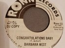 Barbara West - Congratulations Baby / Give Me Back The Man I Love - 1969 US Soul