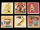 DIY 6 Handmade Ceramic Coasters LP Poster PSYCH TRIPPY VELVET UNDERGROUND 60s