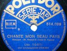 DISQUE 78 TOURS/78 RPM/LINA TOSTI/POLYDOR 514099/CHANTE MON BEAU PAYS