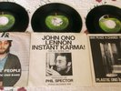 Three John Lennon Vinyl 45s with Picture Sleeves-Beatles
