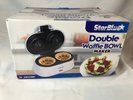 Double Waffle Bowl Maker by StarBlue - White - Make bowl shapes Belgian waffles