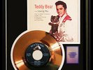 ELVIS PRESLEY TEDDY BEAR 45 RPM GOLD METALIZED RECORD RARE NON RIAA FRAMED
