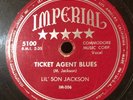 LIl’ Son Jackson Ticket Agent Blues True Love  Blues Imperial 78 Rpm Record