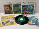 Set/3 Sesame Street Rubber Duckie, Animals, Feelings books & 45 records 2 Sealed