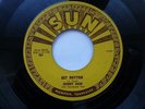 JOHNNY CASH 45 'GET RHYTHM' 'I WALK THE LINE' USA SUN 1956 MEMPHIS ROCKABILLY VG