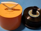 1960's-70's Disk-Go Case 45 RPM Yellow excellent condition with 35 Records