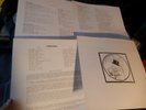 Original Bones- Canadian Psych Band- Original Inserts for lp -No Record