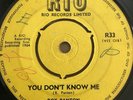 ROY PANTON / EDWARDS ALL STARS   You don't know me / Dr.No   RIO R33 7
