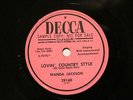 50'S HILLBILLY BOP WANDA JACKSON Lovin', Country Style DECCA 29140 DJ FLEXI-DISC