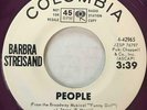 BARBRA STREISAND People COLUMBIA DJ PROMO Purple Vinyl M-
