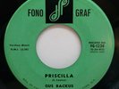 45 RPM TEEN ROCKABILLY GUS BACKUS, PRISCILLA / QUEEN OF THE STARS