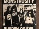 MONSTROSITY- BURDEN OF EVIL 7”: corpsegrinder cannibal corpse napalm death grind