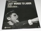 John F Kennedy Last Words To Labor & Inaugural Address 60's LP Album UAW JFK