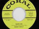 Rockabilly 45 BUDDY HOLLY Rave On CORAL VG+ promo HEAR