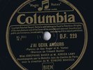 78 rpm JOSEPHINE BAKER J'ai Deux Amours UK Shellac 10
