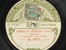Mr SCARAMBERG roméo et juliette / cavalleria rusticana DISQUE 78 tours FONOTIPIA