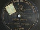 SARAH BERNHARDT phèdre RARE DISQUE MONOFACE 78 tours RPM GRAMOPHONE G.C-31103
