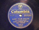 JAZZ BERNIE CUMMINS & HIS NEW YORKERS Alice From Dallas BLUE WAX COLUMBIA 2874 E