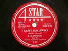50'S HILLBILLY BOP R.D. HENDON I Can't Run Away 4-STAR 5082 E+