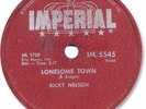 1958 RICKY NELSON Rock’n Roll 78 RPM Record. Lonesome Town/I Got a Feeling