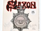 SAXON Strong Arm of the Law Carrere 1980 UK Vinyl LP with patch SIGNED