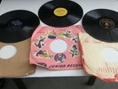 3 78 records in gramophone box. Teddy Bears Picnic, Ying Tong Song, Waltz of the