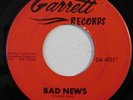 surf 45 THE TRASHMEN Bad News On The Move  GARRETT VG+ garage tittyshaker record