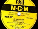 RARE 1956 CONNIE FRANCIS 78  MY SAILOR BOY / EVERYBODY NEEDS SOMEONE  MGM 932 E-