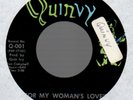 Tony Borders Northern Soul 45 on Quincy #Q-001, For My Woman's Love, VG+