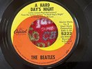 The Beatles 45 record A HARD DAYS NIGHT 1968 Capitol Subsidiary Print In Black