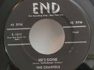 Chantels HE'S GONE / THE PLEA (GREAT DOO WOP 45) END 1001 PLAYS VG+ TO VG++