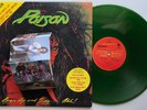 POISON Open Up And Say...Ahh 1989 AUSTRALIA Only GREEN Vinyl TOUR LP + Cards