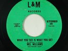 Northern Soul 45 - Mel Williams - What You See Is What You Get - L&M - mp3 rare