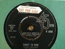 THE BEATLES - TICKET TO RIDE  rare UK 1965 PROMO SAMPLE  / 1ST  / VG