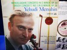 HMV ASD 334 *WHITE/GOLD* MENUHIN* MENDELSSOHN /BRUCH VIOLIN CTOS* KURTZ etc *NM