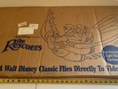 WALT DISNEY VINTAGE THE RESCUERS CARDBOARD CUT OUT MOVIE STANDEE W/ ORIGINAL BOX
