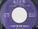 Tony Liss - A Penny For Your Thoughts - Lisa 45 VG++ Bossa Nova