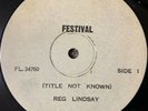 REG LINDSAY self-titled 1973 studio LP Test Pressing labels say:TITLE NOT KNOWN