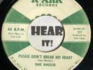 MO Lonesome Country Gospel 45 ONIE WHEELER Please Don't Break /Mother K-ARK hear