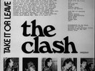 The CLASH - LP  Take It Or Leave It   (Manchester 1977)