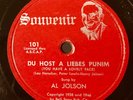78rpm - Souvenir - Al Jolson & Brother Harry Jolson ... 1938 and 1951 Eulogy