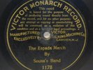 Sousa's Band: The Espada March - Victor Monarch #1178 One Sided 78 rpm Record NR