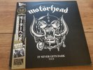 MOTORHEAD - IT NEVER GETS DARK - RARE GOLD VINYL LONDON 1985 + POSTER + OBI MINT