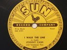 Johnny Cash – 78 rpm Sun 241: I Walk the Line/Get Rhythm; V cond