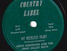 78-HILLBILLY-KEITH ANDERSON/OHIO VALLEY BOYS-MY RECKLESS HEART/AUTUMN LEAVES