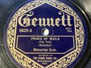 Wolverine Orchestra on Gennett 78 Rpm 5620 PRINCE OF WAILS