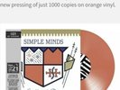 Simple Minds Sparkle in the Rain, NEW, HMV 1921 Centenary Edition Orange vinyl