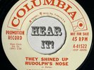 Rockabilly / Christmas 45 JOHNNY HORTON Electrified Donkey /Rudolph COLUMBIA dj