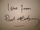 Paul McCartney signed note The Beatles