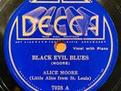 Alice Moore + Ike Rodgers, Henry Brown   Black Evil Blues   Decca 7028